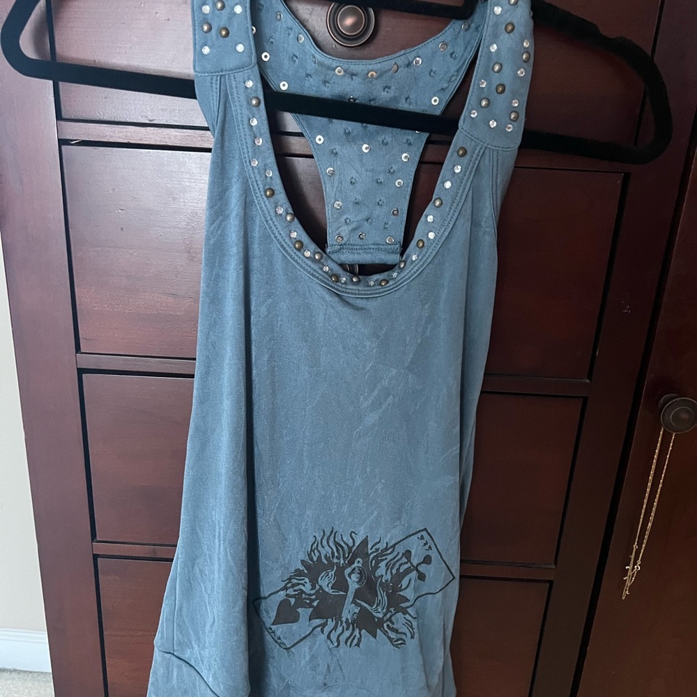 Studded Blue Women's Top